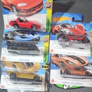 Hot Wheels Kids Toy Car Pack - Red, Blue, Gold, Silver, Black